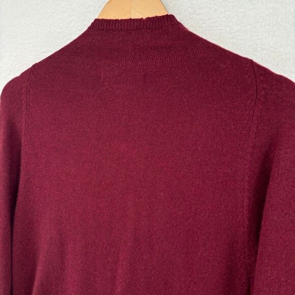 TAHARI Sweater M Pure Luxe Cashmere Mock Neck Ribbed Pullover Jumper Red - Picture 6 of 12